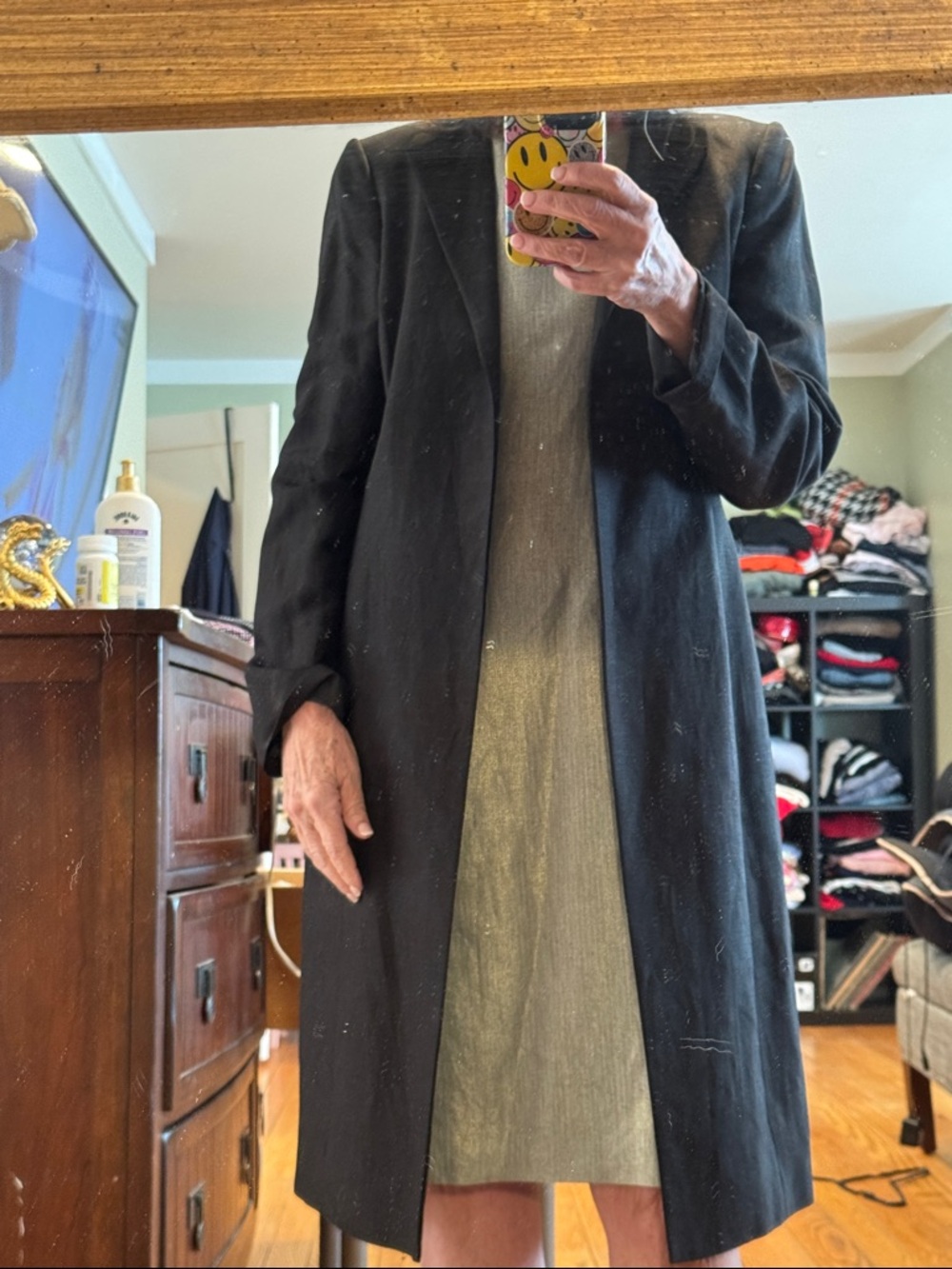 Calvin Klein Black Longline Trench Coat